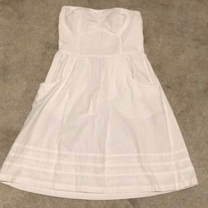 Strapless white sundress